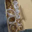 Volens 11pcs Assorted Gold Votive Candle Holders Bulk, Large Glass Votive & Tea Light Candle Holder for Wedding Table Centerpieces, Gold Party Decorations, and Home Decor