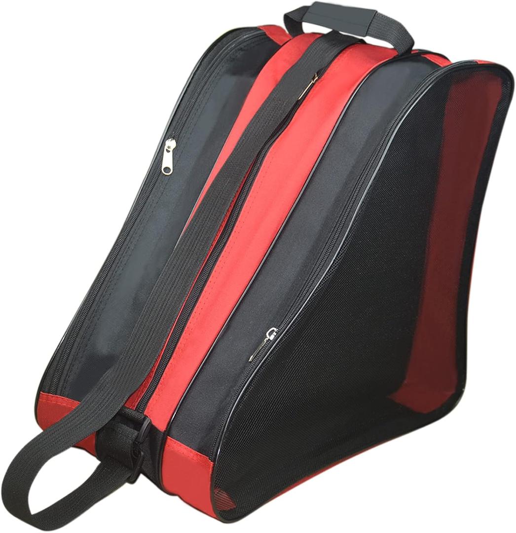 Gooyule Ice Skate Bag - Large Capacity Skating Bag Fits Quad, Inline and Most Roller Skates (Red)
