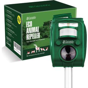New 2026 Solar Deer Repellent Device Outdoor Solar Animal Repeller for Outside Rainproof Solar Rodent Repellent Outdoor Animal Deterrent for Deers, Cats, Dogs, Mice, Birds