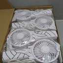 12 Pcs Mini Portable Volleyball Fan Bulk Small Personal Handheld Fan with Lanyard for Team Gift Game Outdoor Sport Party Favors, Battery Not Include(White and Black)