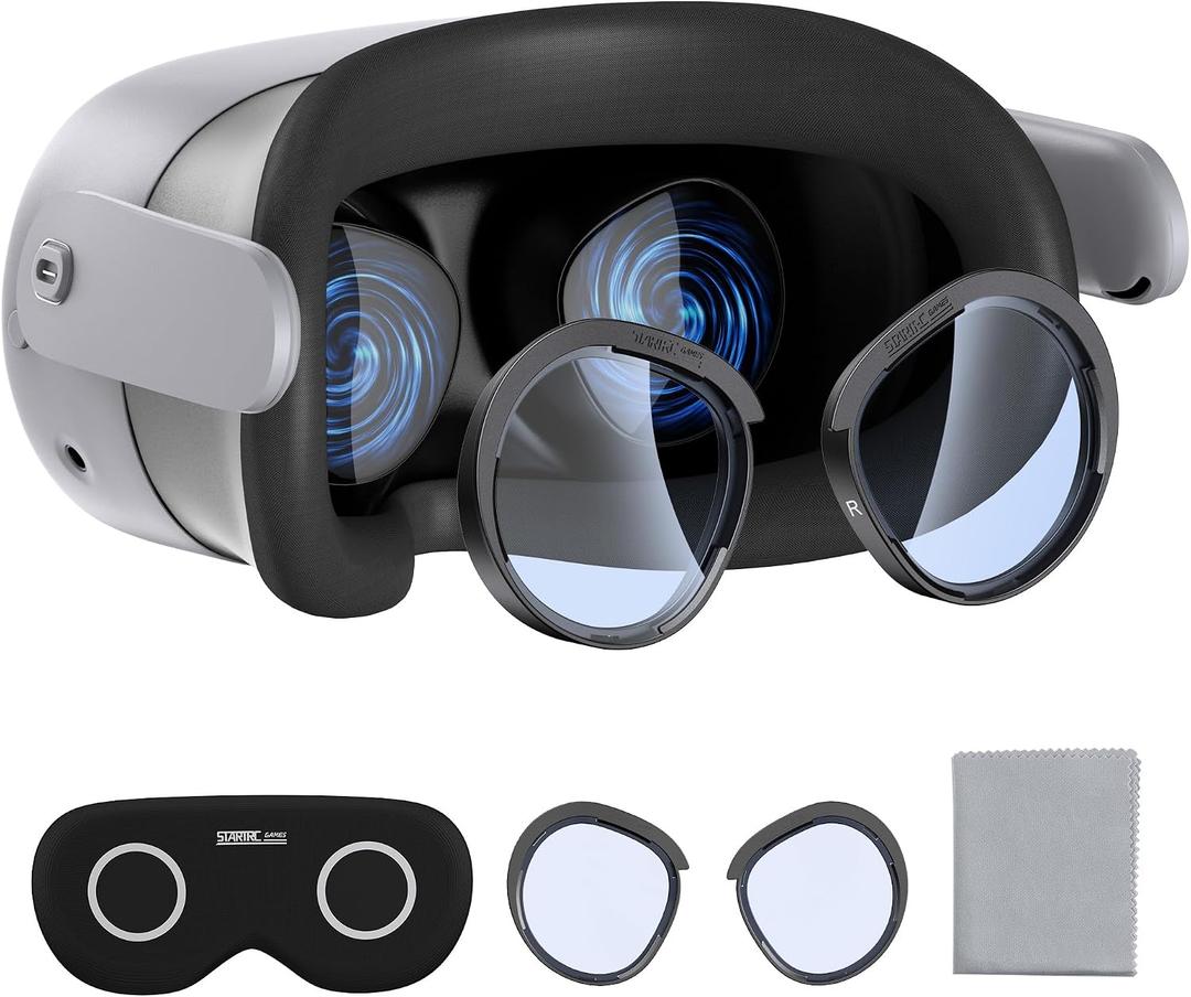 STARTRC GAMES Lens Protector Set Compatible with Meta Quest 3S Accessories, Soft Lens Protector Cover, Glasses Spacer with Blue Light Blocking Glasses for Oculus Quest 3S/Quest 2 (Not Fit for Quest 3)
