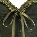 Vintage Corset Tops for Women Renaissance Corset Bustier Lingerie Overbust Bodyshaper Top (Green)