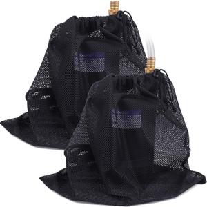 Acquaer Pump Barrier Bag, 2 Packs 19.7"x 17.7" Pond Pump Filter Bag with Drawstring, Black Media Bag Large Pump Mesh Bag Suitable for Most Pumps, Pond Biofilters, Aquarium Filtration