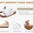 GPOS Womens Slides with Memory Foam Soft Cushioned Cozy House Slippers for Woman Comfy Open Toe Ladies Sandals Leather Slip on Bedroom Shoes Plantar Fasciitis Indoor Outdoor (White)