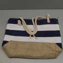 YOOLIFE Large Initial Beach Bag Waterproof Tote Zipper Bag Personalized Gifts for Women Her Birthday Travel Beach Essential (Dark Blue)