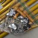 Laiensia Double Rods Garment Rack with Wheels, Clothing Rack for Hanging Clothes,4 Hooks, Multi-functional Bedroom Clothes Rack, Gold