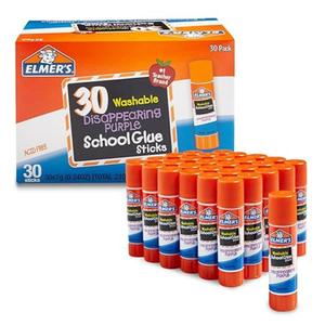 Elmer's Disappearing Purple School Glue Sticks Washable 7 Grams 30 Count