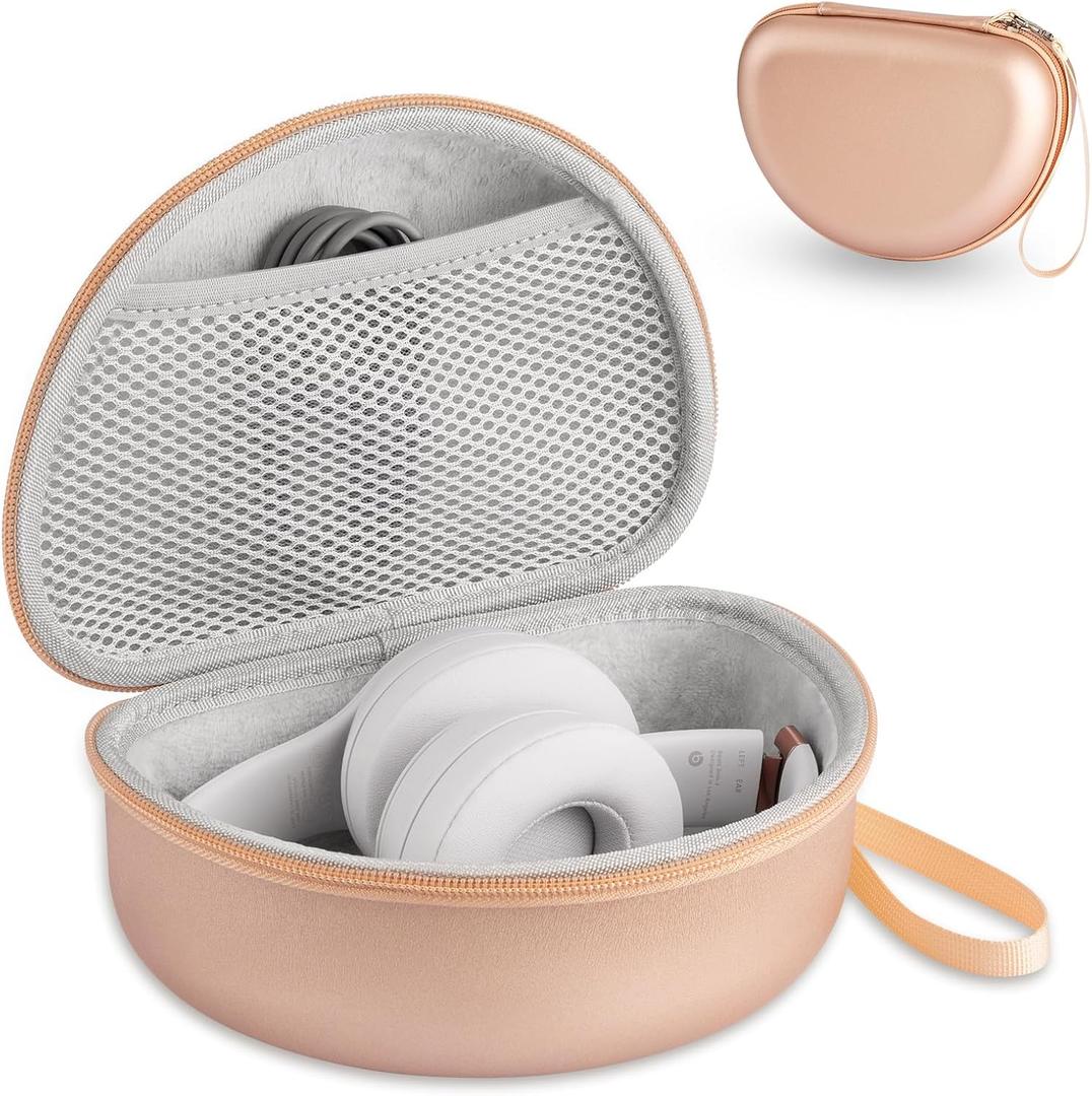 Hard Shell Travel Case Compatible with Beats Studio Pro/Studio3/Solo4/Solo3/ Solo 2 Bluetooth On-Ear Headphones (Gold 2)