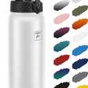 Fanhaw 32oz Kids Stainless Steel Water Bottle with Straw Lid, White
Leakproof Insulated Metal Water Bottle for School - Vacuum Insulated, One-handed Opening Lid