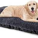 JOEJOY Large Dog Bed Crate Pad, Deluxe Plush Washable Dog Beds Fulffy Soft Kennel Pad Anti-Slip Pet Sleeping Mat for Extra Large Medium Small Dogs, 40" x 27", Grey