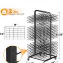 Art Drying Rack with 40 Removable Shelves, Mobile Metal Paint Drying Stand with Lockable Wheels, Functional Canvas Rack Art Storage for Artwork in Classrooms, Art Studios and Schools, Black