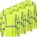MINTOUR 8 Pack High Visibility Reflective Safety Shirts for Men,Short Sleeve Breathable Work Shirt for Warehouse Construction Size XL