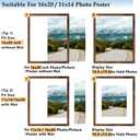 QOTIB Wood 16x20 Picture Frame with 11x14 Mat, Display 11x14 with Mat or 16x20 Without Mat, Wood 16 by 20 Photo Frame, 16 x 20 Frame for Wall Hanging Display, Deep Brown, 3 Pack