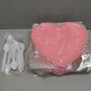 Layhit 38 Pieces Valentines Heart Shaped Plates Spoon Set Include 18 Pcs 10 Inch Valentines Day Heart Shaped Food Tray 20 Pcs Plastic Spoon Salad Dessert Plate for Party Supplies(Pink)