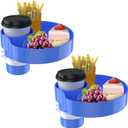 [2 Packs] Kids Car Seat Tray, Travel Tray with Cup Holder for Toddler Baby, Kids Car Seat Food Snack Organizer for Road Trip, Stroller snack, travel must haves - Blue