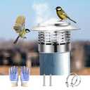 YAQAERIO 8 Inch Chimney Cap, 304 Stainless Steel Stove Pipe Cap with Spark Arrestor Mesh, Dual Fastening System for 8" Inner Diameter Wood Stove Pipe