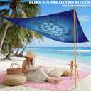 Famstar Beach Blanket Oversized Extra Large 78" X 81",Waterproof Sandproof Beach Blanket 1-7 Adults Lightweight Durable for Travel Camping Hiking Picnic