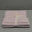FOSSA Duvet Cover Set 100% Washed Cotton Linen Feel Super Soft Breathable Cozy 3 Pieces Bedding Sets Solid Greyish Pink Twin (Twin (68"  90"))