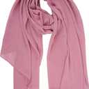 YOUR SMILE for Women Lightweight Breathable Solid Color Soft Chiffon Long Fashion Scarves Sun-proof Shawls Wrap (Pink)