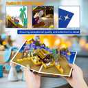 3 x Magic Ants 3D Pop-Up Nativity Christmas Card with Holy Family, Angels, Shepherds, Wise Men, Animals, Starry Night, Palm Trees, Religious Holiday Greeting Card