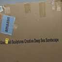 WTIOPJ Moving Sand Art Liquid Motion, 17.3'' Wall Mounted Drift Sandscape Moving Sand Picture Kinetic Art, 3D Color Quicksand Decor for Home Office, Round Glass Crafts Solid Wood Frame (Blue)