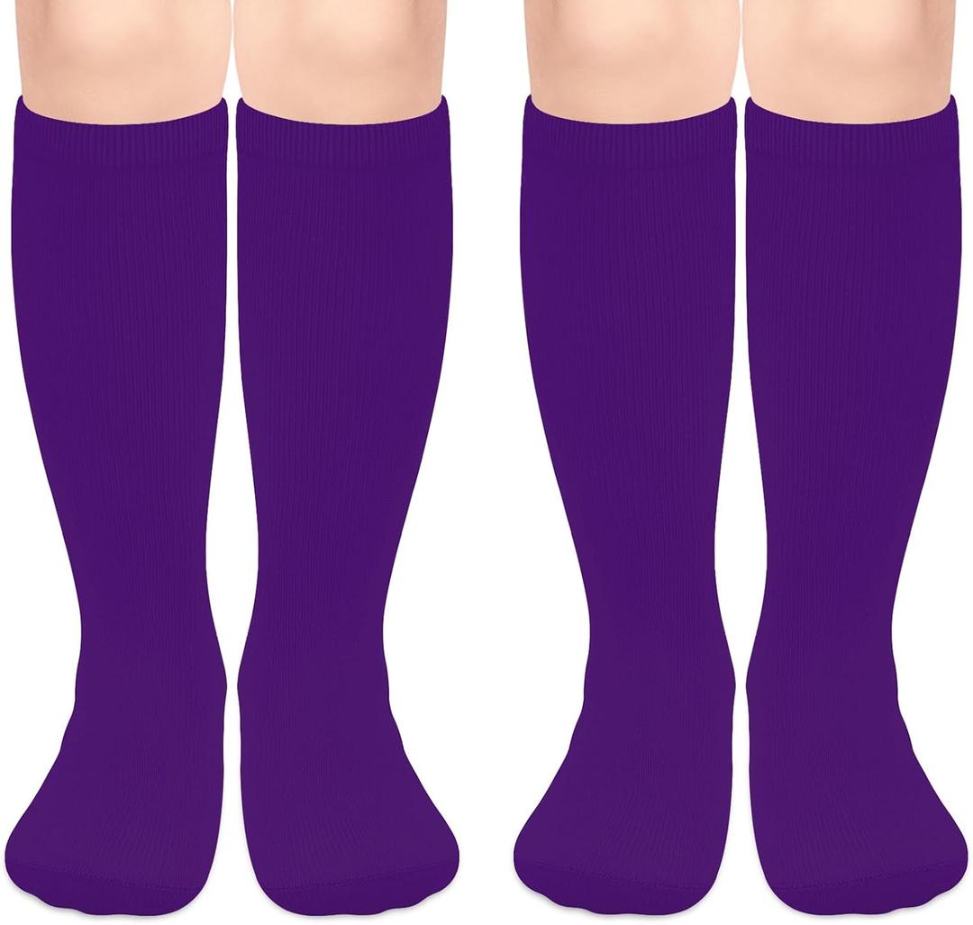 Sarfel Kids Soccer Socks Toddler Soccer Socks Girls Boys Soccer Socks Kids Tube Socks with Stripes Toddler Knee High Socks 3-6Y