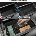 for 2026 Toyota RAV4 Accessories Center Console Organizer, 3PCS Armrest Storage Box for & Wildlander with Divider Tray & Cup Holder Insert, ABS Interior Accessories with Non-Slip Mats