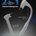 2-in-1 Detachable Massage Gun with Extension Handle, Back Massager for Pain Relief Deep Tissue, Handheld Muscle Massager for Neck Arm Shoulder Lower Back Thigh Waist,Gifts for Women Men,Grey