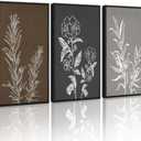 Drsoum Vintage Flower Wall Art Retro Floral Wall Hanging Decor Rustic Farmhouse Colorful Botanical Prints Artwork for Living Room Dining Room Hallway 16x24in Black Framed