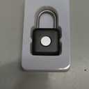 Fingerprint Padlock, Pothunder Smart Padlock, Locker Lock, Fingerprint Lock with APP Unlock, USB Rechargeable, Suitable for Gym Locker, Door(Black)