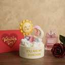 You are My Sunshine Musical Figurine, Wind-Up Music Box, Romantic Love Gift with Smiling Sun & Moon, Hand-Painted Pastel Keepsake for Valentines Day, Home Decor for Girlfriend, Wife, Anniversary