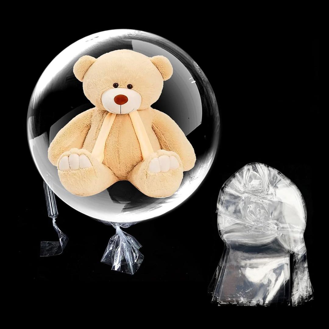 Large Clear Filled Bobo Balloon 10 PCS 26 Inches Pre-Stretched Fillable Large Bubble Balloons for Filled Teddy Bears, Holiday Decorations Birthday Party Decorations