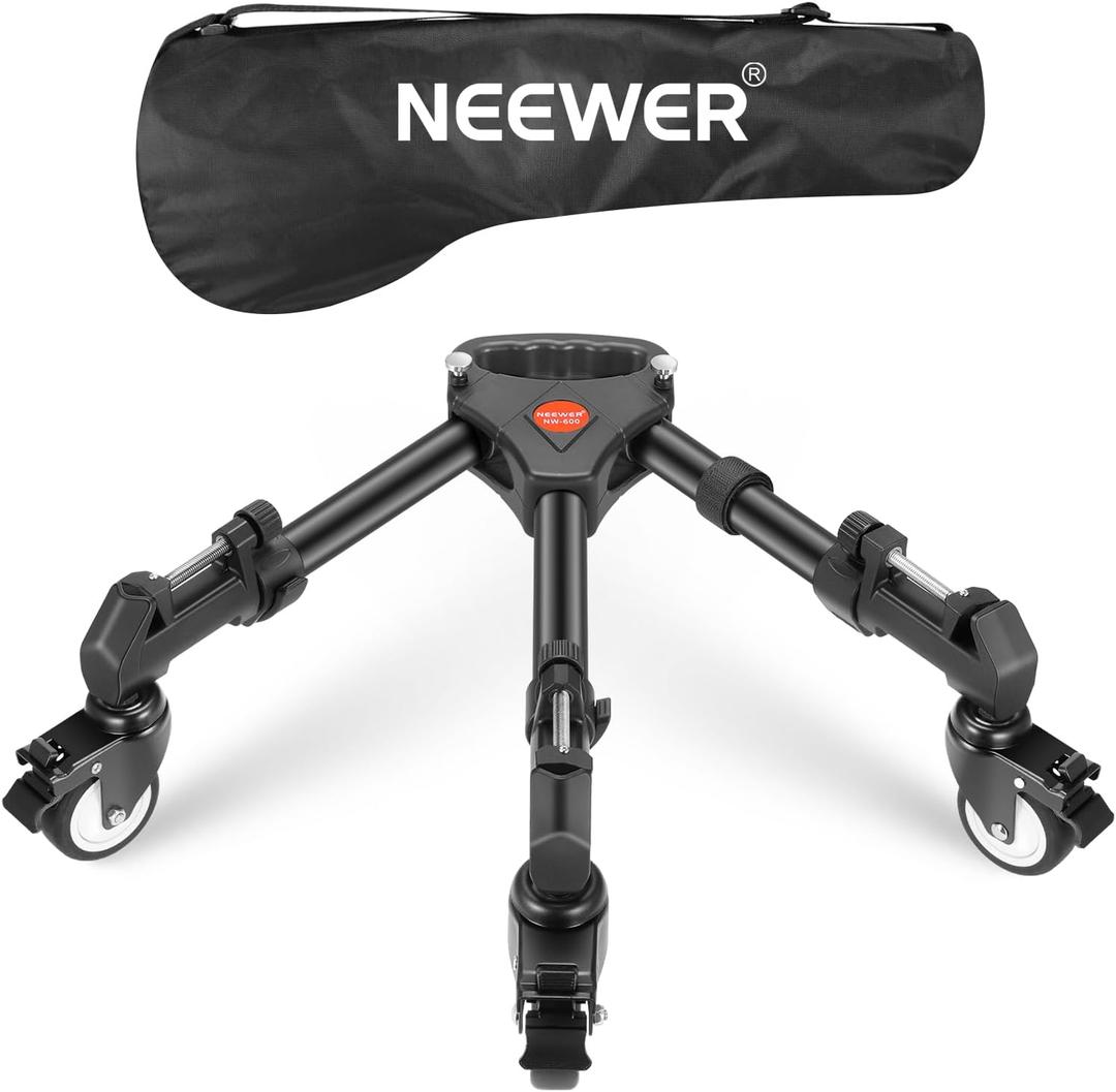 NEEWER Photography Tripod Dolly, Heavy Duty 50lbs Capacity Tripod Wheels with 3" Rubber Wheels for DSLR Cameras Camcorder Photo Video Lighting