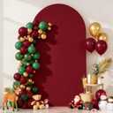 6FT Wine Red Arch Backdrop Cover - Spandex Fitted Wedding Arch Stand Covers Round Top Chiara Arch Backdrop Cover for Birthday Party Banquet Photo Background Decoration