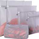 Kimmama Laundry Bag Mesh Wash Bags, Washing Machine Wash Bag, Net Washer Sack with Zipper, Dryer Pouch for Cleaning and Drying Cloths, Garment, Sweater, Delicates, lingerie, Bra, Pant, Sock, Toys (2XL+1L+1M+1S, Grey)