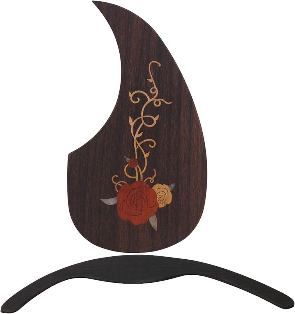 Rosewood Guitar Protective Pickguard With Acoustic Ebony Arm Rest Parts