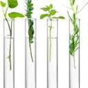 XXXFLOWER Glass Propagation Stations Accessories Glass Test Tubes Tiered Planters Wall Terrarium for Home Office Plant Hanger Flower Vases Wall Decor Hydroponic Cuttings Clear-4 Tube Vases