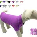 lovelonglong Basic Dog Polo Shirts Premium Cotton, Polo T-Shirts for Large Medium Small Dogs with a Two-Button Collar Blank Color Violet Large