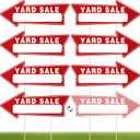 7 Pack Yard Sale Signs with Stakes - 16"x6" Double-Sided Directional Garage Sale Arrows, Waterproof Outdoor Signs with 14 Metal Stakes, Yard Sale Supplies