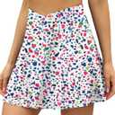 LouKeith Tennis Skirts for Women Pleated Crossover High Waisted Athletic Workout Golf Skorts Skirts with Shorts Pocket (White, M)