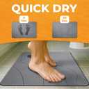 Diatomaceous Earth Bath Mat - Quick-Dry Mineral Bath Mat for Bathroom & Showers - Non-Slip, Super Absorbent & Instant Drying Bath Mat (24"x16", Granite), 23.6" x 15.4"