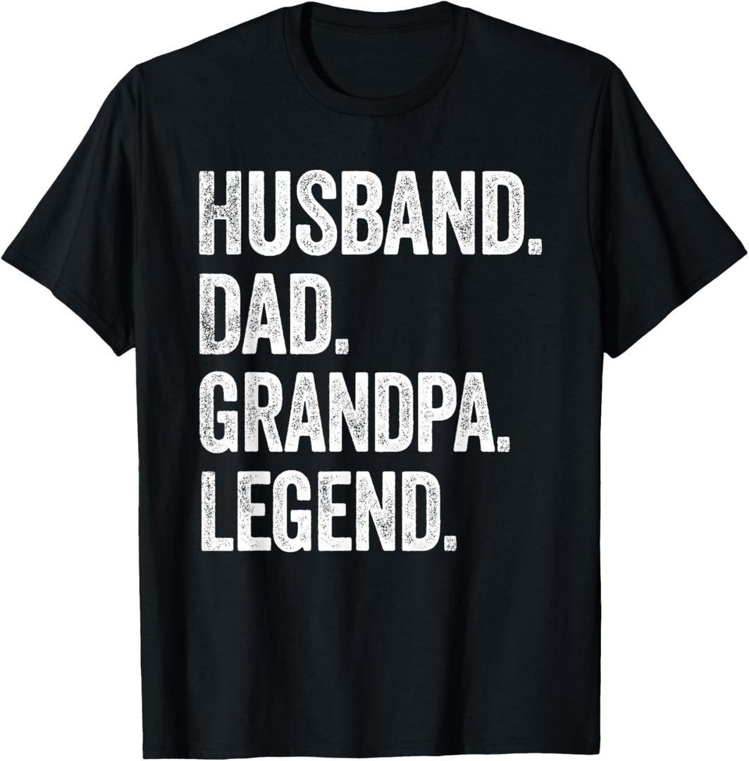 Husband Dad Grandpa Legend - Vintage Distressed Graphic T-Shirt