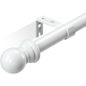 HOSKO Window Curtain Rod - 1 Inch Curtain Rods for Window 30-60 Inches - Including Two Mounting Brackets White