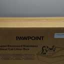 Stainless Steel Cat Litter Box with Enclosure, Large Litter Box for Cats and Kittens, Smooth Easy Clean Interior, Durable Metal Design with Cover, Litter Shovel, Pad and Footboard Included (Black)