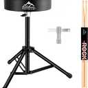 EASTROCK Drum Throne Universal Adjustable Height Drum Stools, Padded Drum Seat Stool Portable Folding Drum Chair with Anti-Slip Feet for Adults Kids Drummers