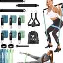 VEICK Pilates Bar Kit with Resistance Bands, Elastic Workout Bands for Men Women, Set of 5 Resistance Loop Bands for Home Fitness Stretching Strength Training (Blue)