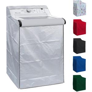 BlueStars Washing Machine Cover For Top-load - Premium Outdoor Protection For Most Washer Dryer Cover - W29x D28x H43 (Silver)