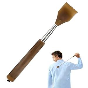 18.5 Inch Extendable Cow Horn Back Scratcher, Portable Natural Horn Telescopic Itch Relief Back Scratcher for Man,Woman's and Adults, as a Gift for Parents, Friends and Loved Ones (G-Brown), 5 Pcs