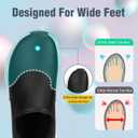 ZOVE Wide Toe Box Shoes Women Wide Width Waterproof Leather Hands Free Nursing Sneakers Ultra Light Extra Wide Walking Sneakers Non-Slip Chef Diabetes Nurse Work Shoes 8816,  Black 41