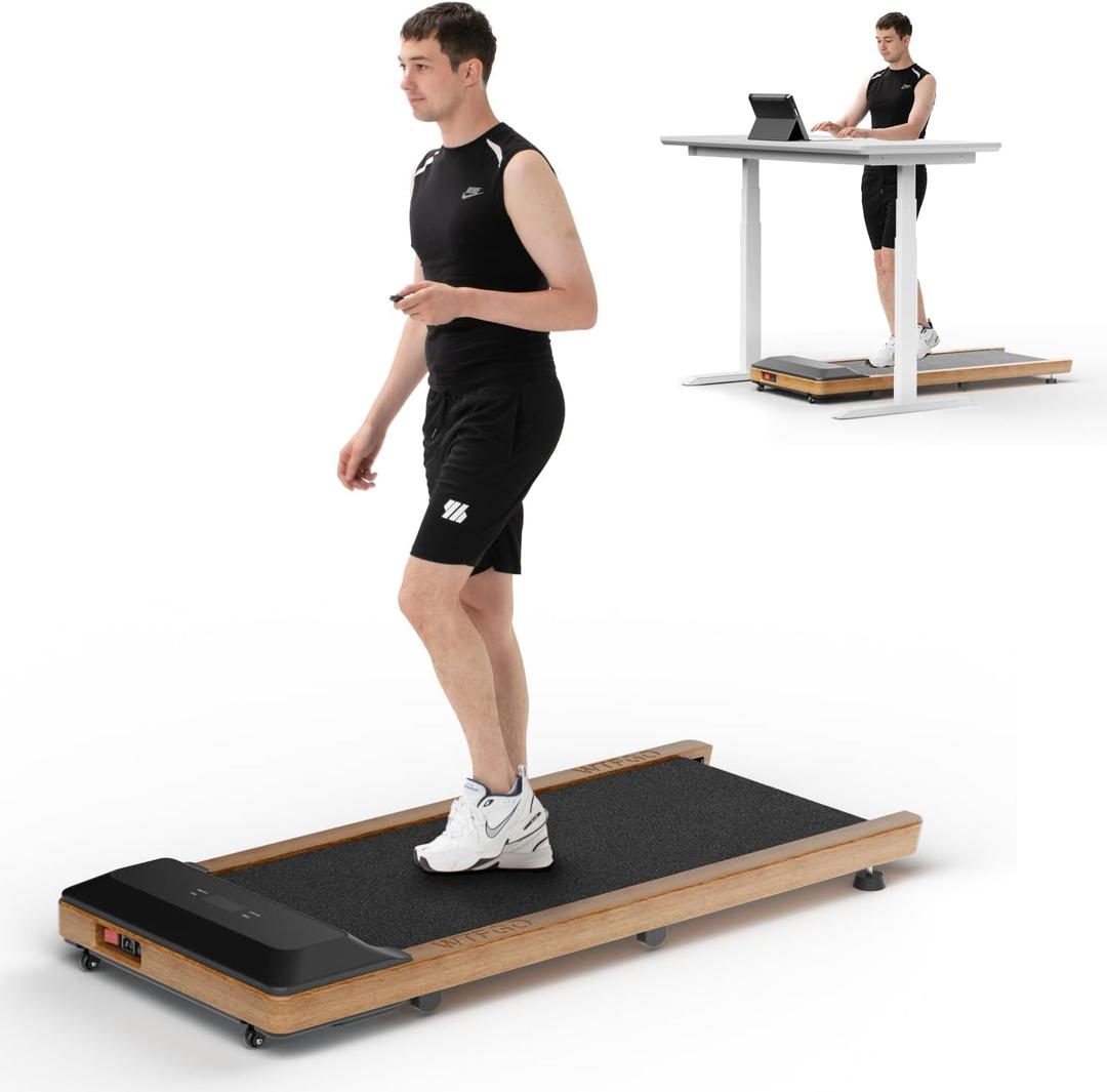 Wooden Walking Pad - Under Desk Treadmill, Treadmills for Home/Office, Foldable Treadmill, Walking Pad Treadmill Under Desk with Remote Control LED Display- Ideal for Fitness Enthusiast, 
47.2"D x 20.5"W x 4.8"H